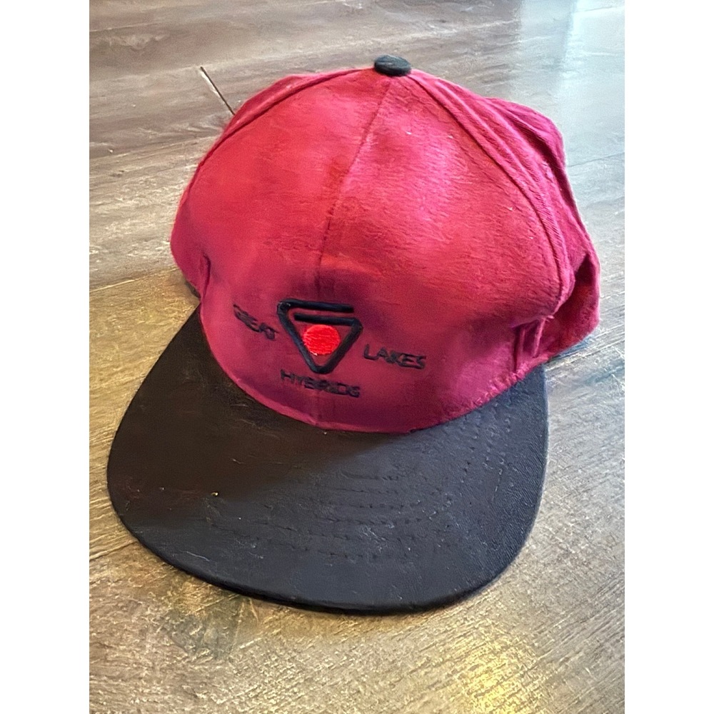 Vintage Swingster Great Lakes Hybrids Snapback Hat Maroon Black Made‎ in USA